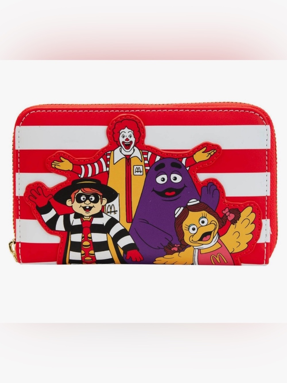 Loungefly Red & White Striped McDonald's Zip Wallet